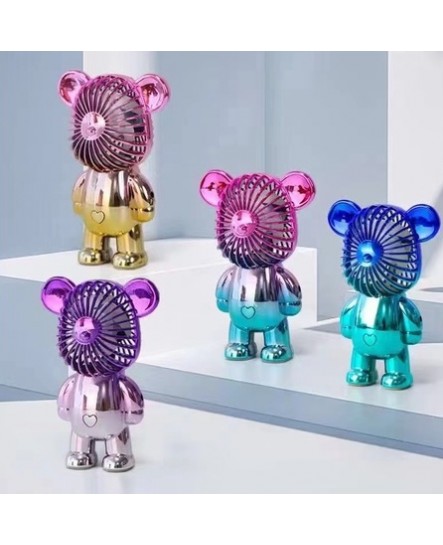 COD Rechargeable 3 mode Portable Handy Mini Fan Strong Wind Kipas Pegang USB Charge Bearbrick MINI FAN