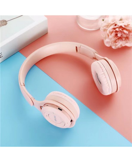 COD Macaron Colors Wireless Bluetooth Headphones Headset Microphone
