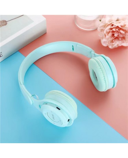 COD Macaron Colors Wireless Bluetooth Headphones Headset Microphone