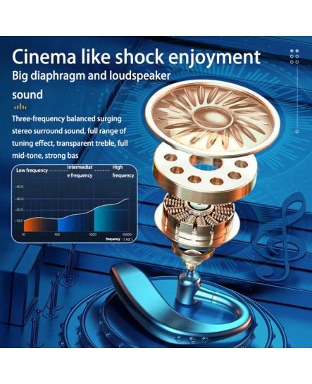 COD S109 Bluetooth Headset 5.0 Wireless Earphone Handsfree Business Driver Ear Hanging Sports