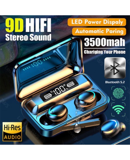 F9-5 TWS Bluetooth Earphone  Mic Wireless Headphone Stereo Noise Cancelling Sport Waterproof Headset