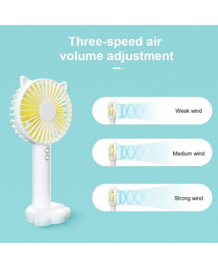 COD Handheld USB Small Mini Fan Rechargeable Portable Electric Fan with Light For Indoor Outdoor Cooling Fan
