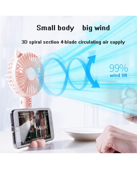 COD Handheld USB Small Mini Fan Rechargeable Portable Electric Fan with Light For Indoor Outdoor Cooling Fan